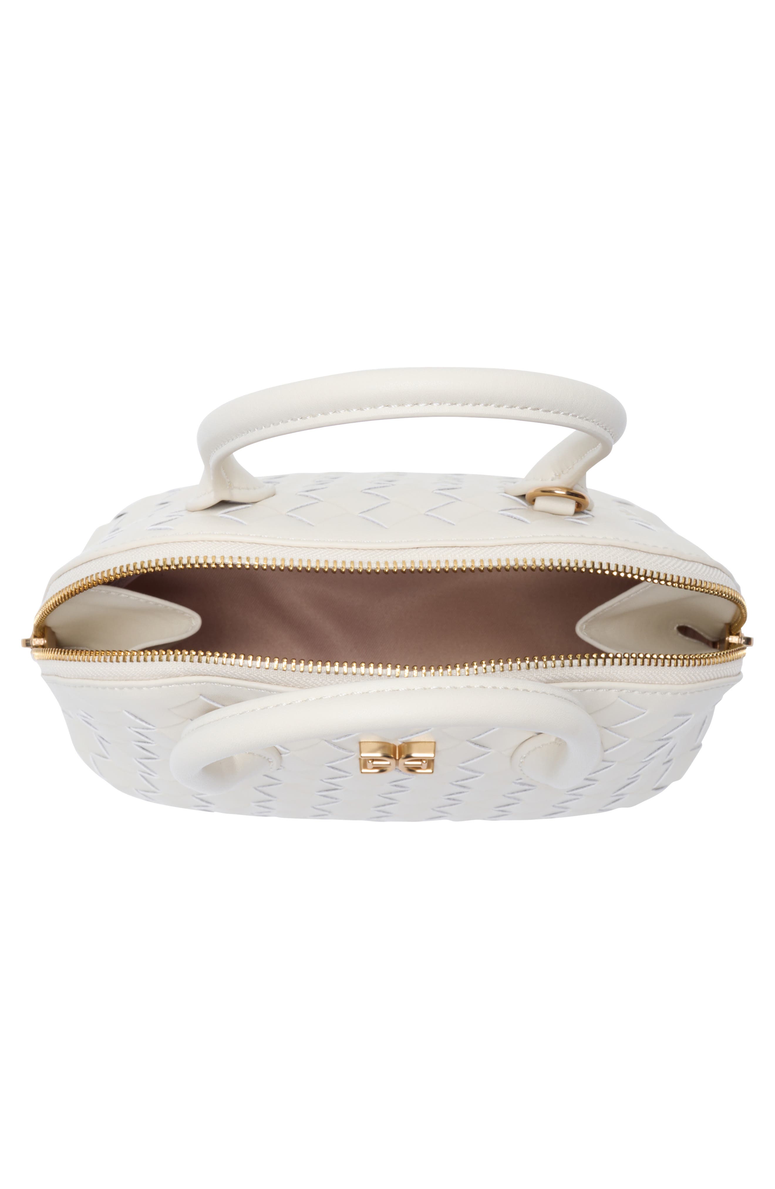 Sam Edelman Margo Mini Woven Satchel Bag, Alternate, color, Ivory