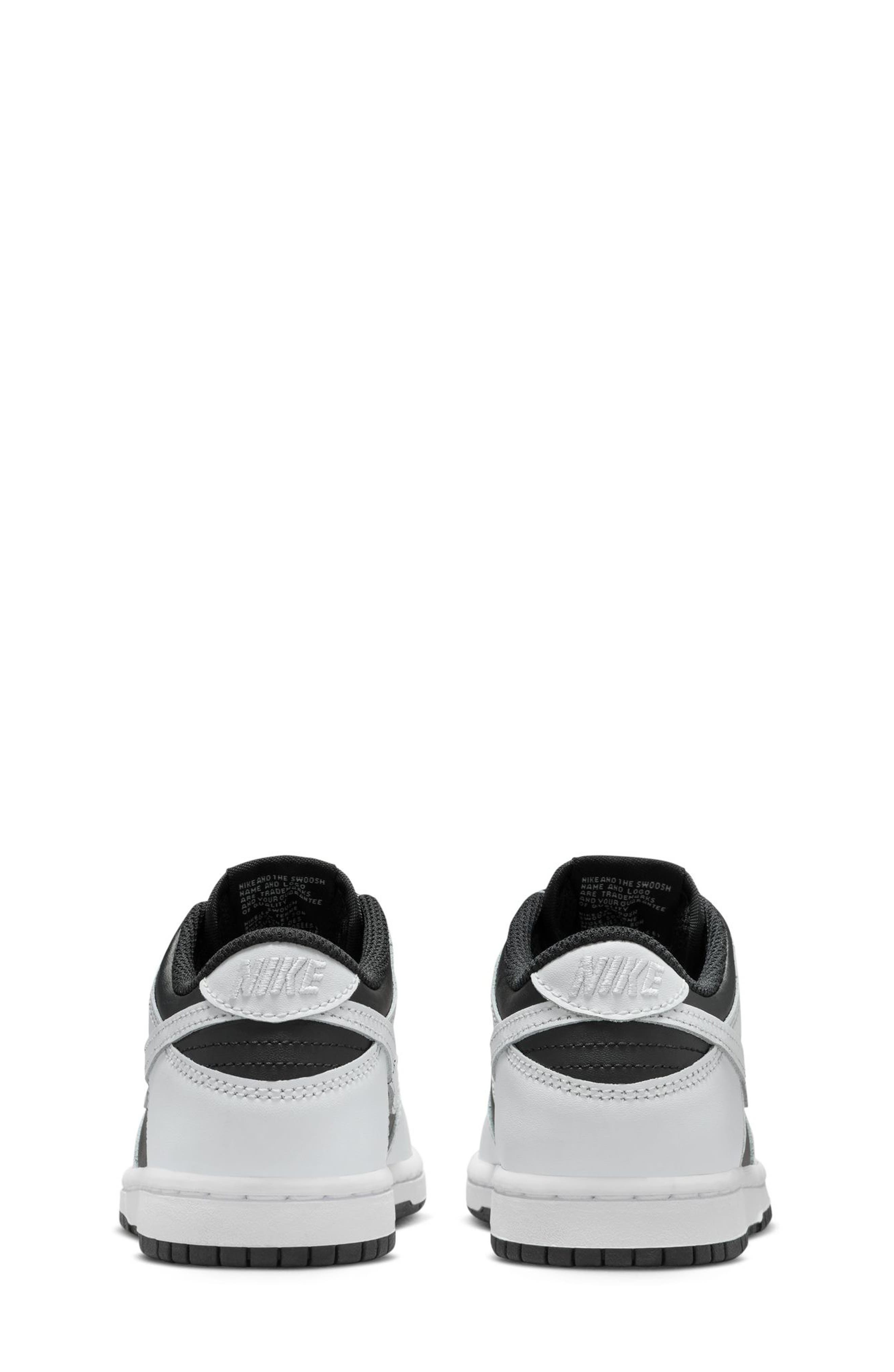 Nike Kids' Dunk Low Basketball Sneaker, Alternate, color, Black/ Platinum Tint/ White