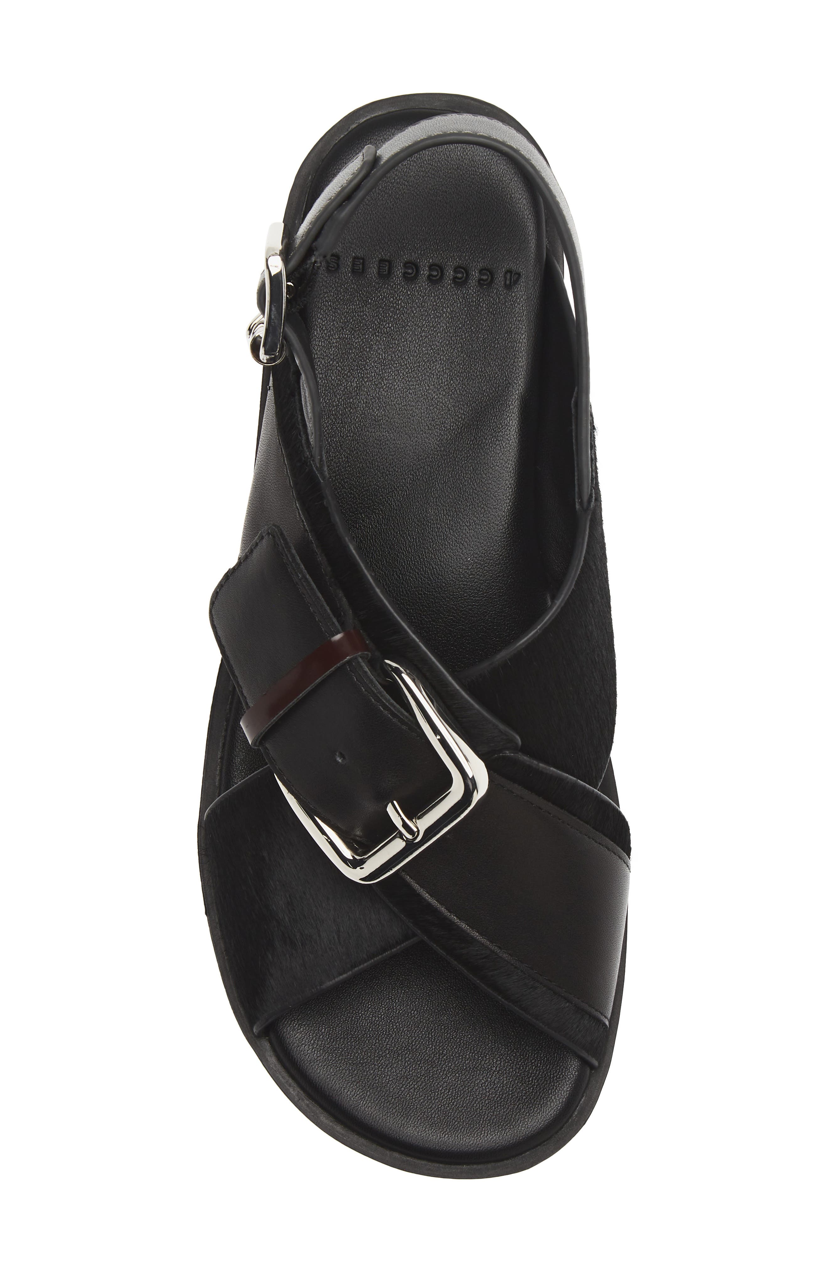 Plia Juno Leather Platform Sandal, Alternate, color, NOIR
