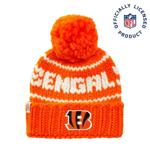 Orange Bengals Beanie With Yarn Pom Pom