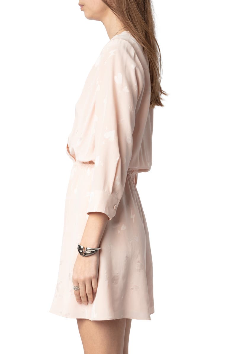 Zadig & Voltaire Rucas Jac Flash Heart Silk Dress, Alternate, color, 