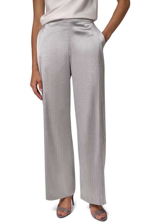 Metallic Pinstripe Pull On Wide Leg Pants