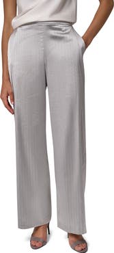 Donna Karan New York Metallic Pinstripe Pull On Wide Leg Pants