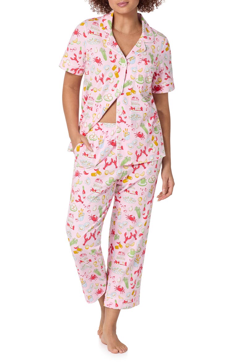 Stretch Cotton Crop Pajamas, Alternate, color, FRENCH QUARTER