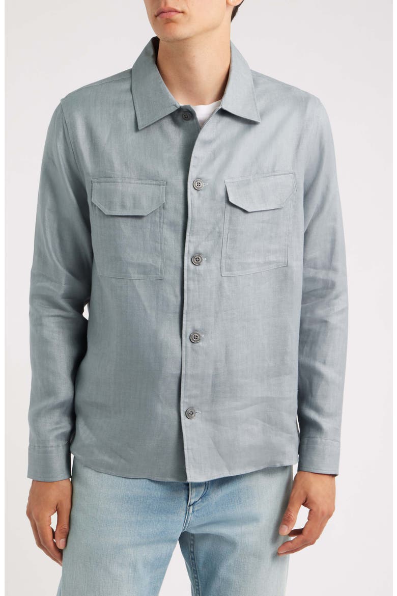 Polasio Linen Overshirt, Alternate, color, TEAL BLUE