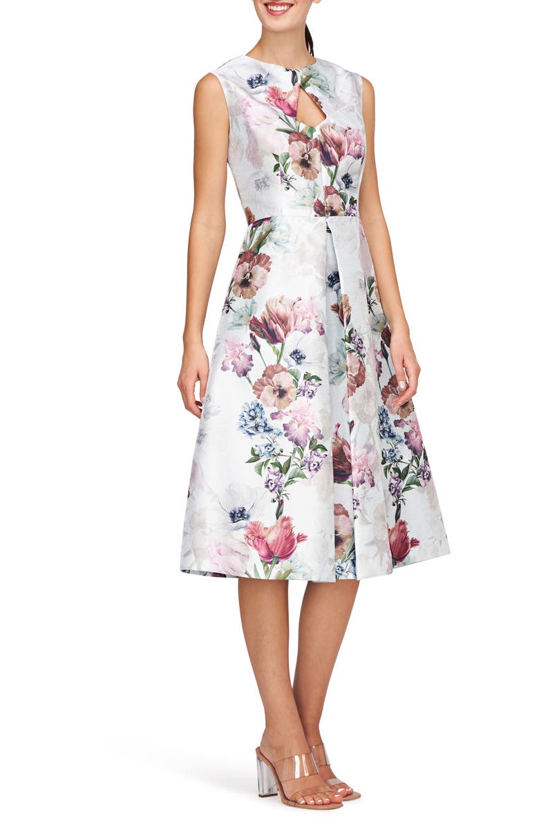 Kay Unger Rue Fit & Flare Midi Dress, Alternate, color, 