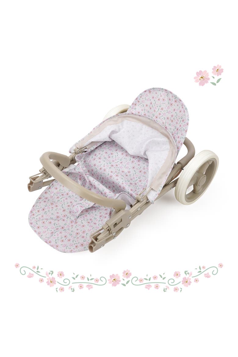 Little Flora Mabelle Duo Twin Doll Stroller, Alternate, color, Beige