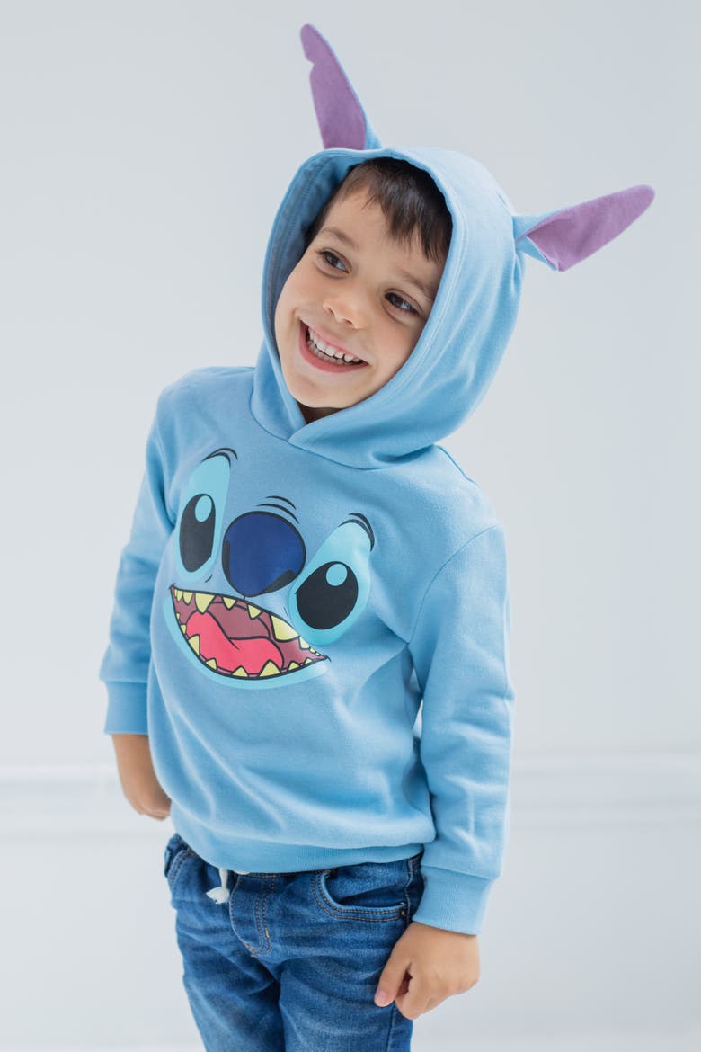 Lilo & Stitch Fleece Hoodie, Alternate, color, Stitch Light Blue