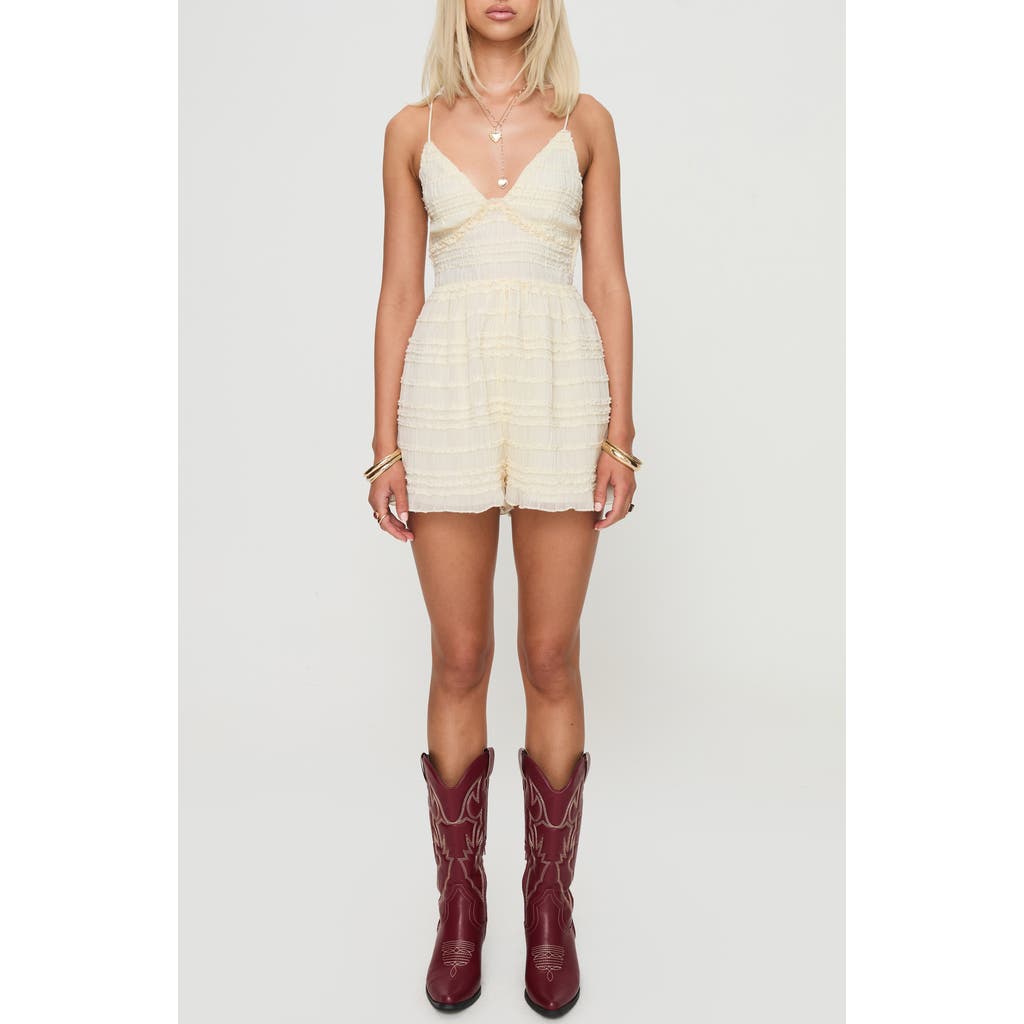 Princess Polly Pyper Open Back Romper In Neutral