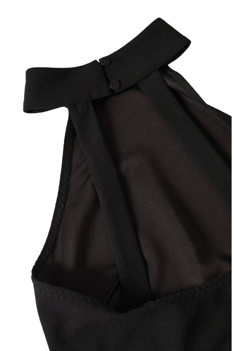 Cutout Back Halter Neck Maxi Dress, Alternate, color, BLACK