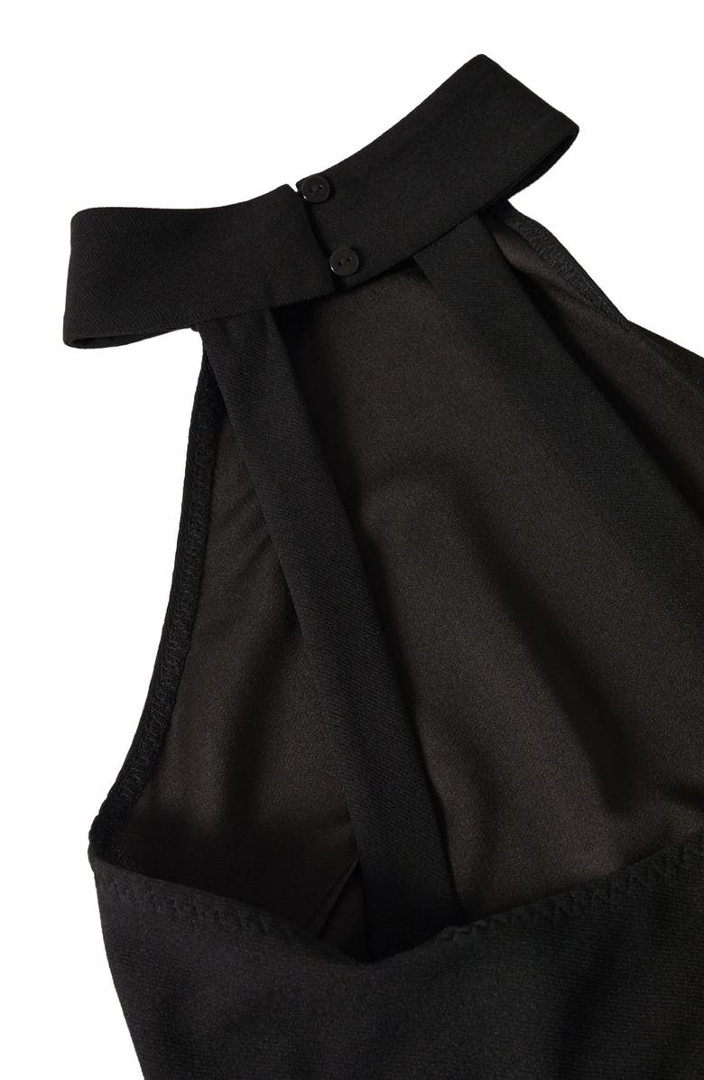 MANGO Cutout Back Halter Neck Maxi Dress, Alternate, color, 