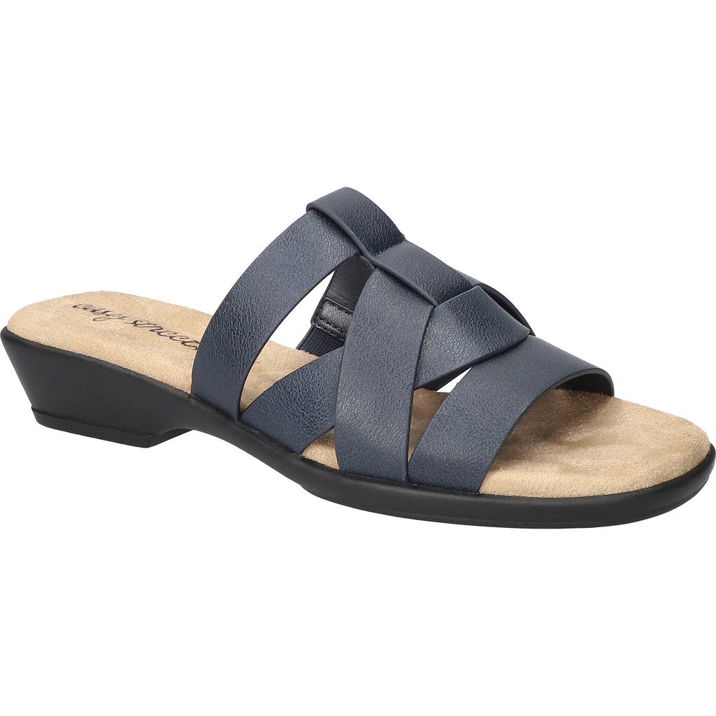 Easy Street Lakeport Slide Sandal In Navy