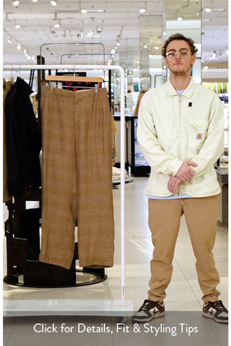 High Waist Glen Check Linen Pants video