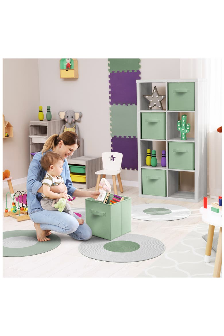 6-Pack Collapsible Storage Cube, Alternate, color, GREEN