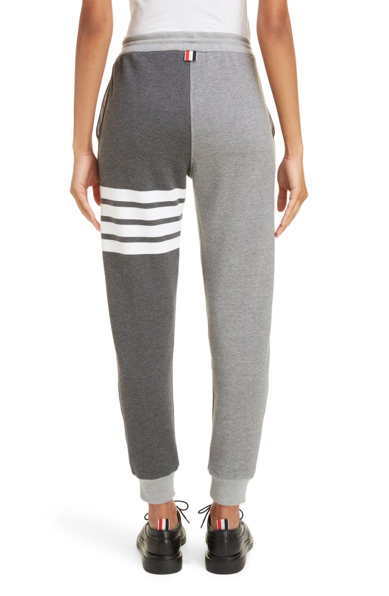 Thom Browne Four-Bar Cotton Joggers, Alternate, color, Tonal Grey