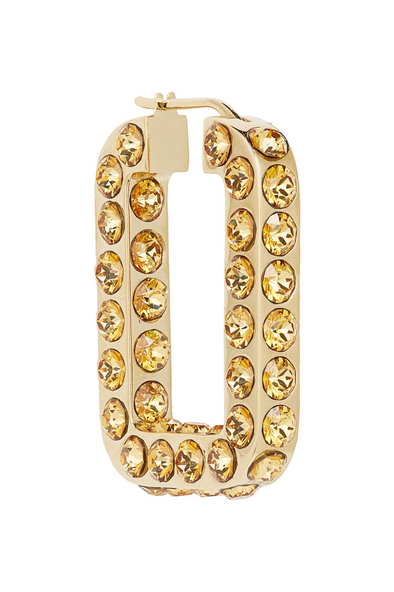 Crystal Hoop Earrings, Alternate, color, GOLDEN CRYSTALS/ GOLD BASE