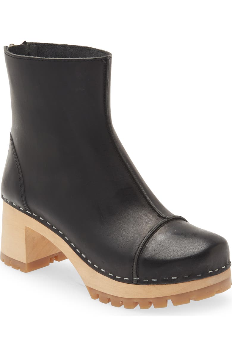 Swedish Hasbeens Stitchy Block Heel Bootie, Main, color,