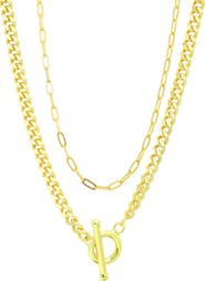 CANDELA JEWELRY Paper Clip Cuban Toggle Necklace