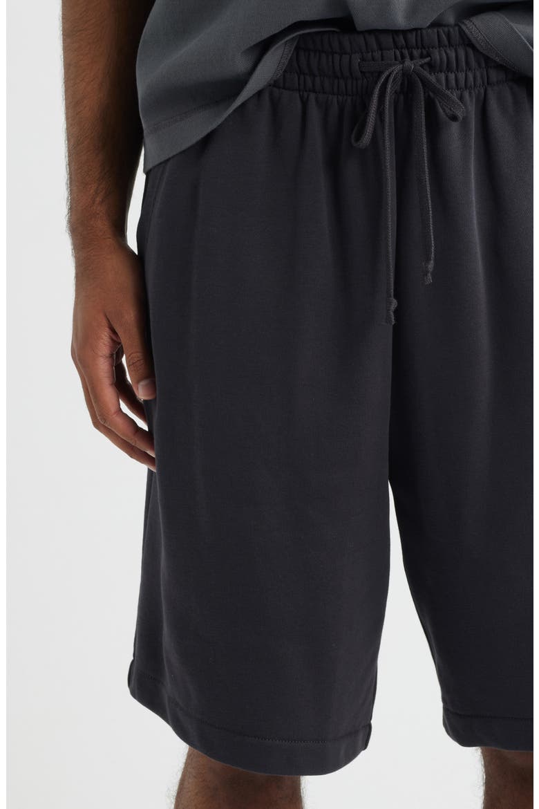 Baggy Terry Sweat Shorts, Alternate, color, BLACK FADED