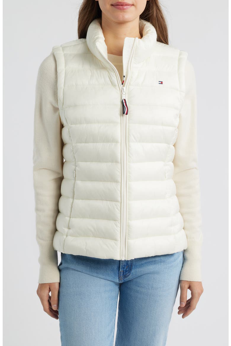 Quilted Packable Vest, Main, color, ECRU