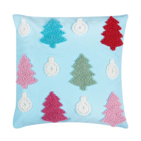 Trees Hooked Throw Pillow, 18" x 18"