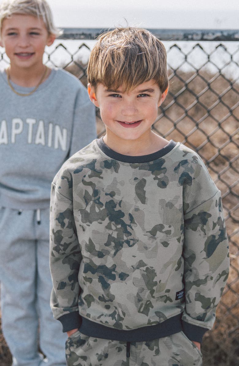 Feather 4 Arrow Kids' Ryder Oversize Camo Crewneck Sweatshirt, Alternate, color,