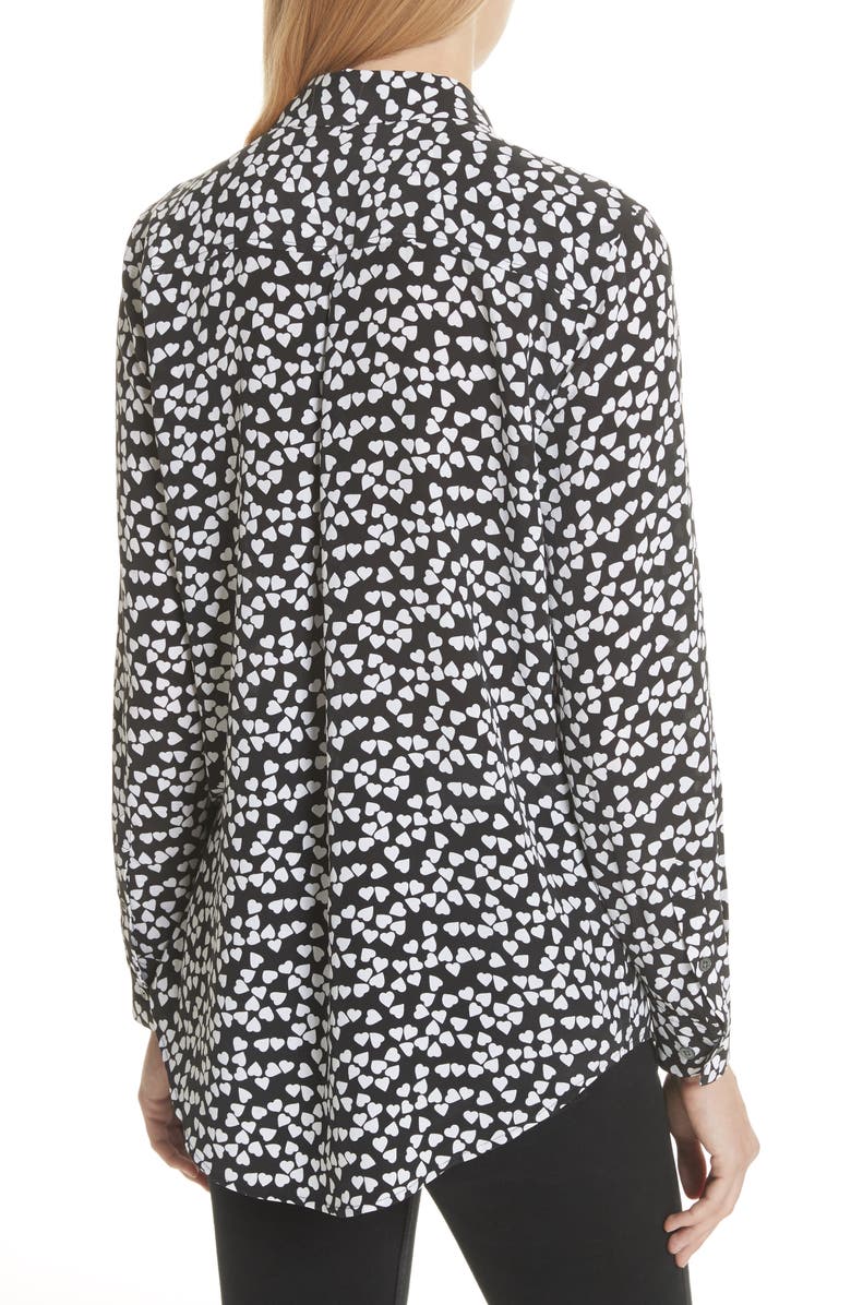 Equipment Essential Heart Print Silk Shirt, Alternate, color, 