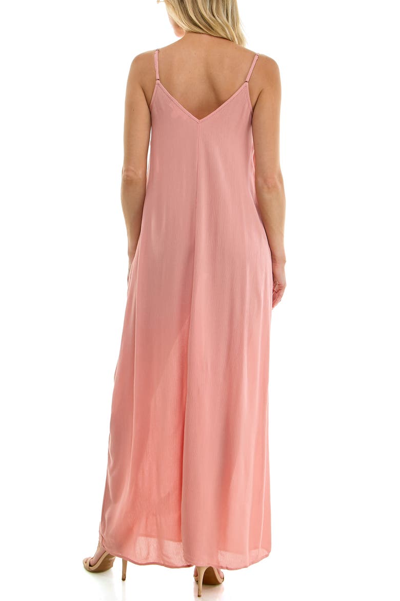 Sleeveless Gauze Maxi Dress, Alternate, color, PINK ROSETTE