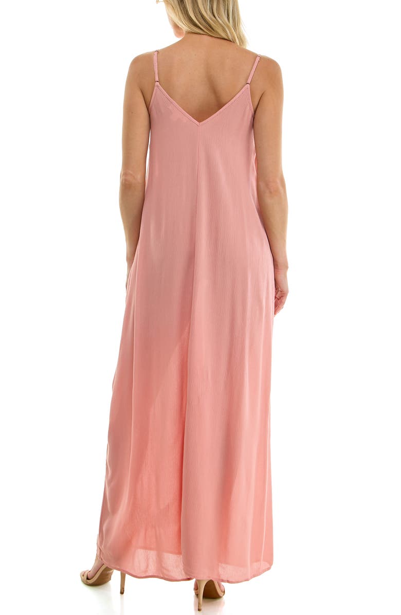 Socialite Sleeveless Gauze Maxi Dress, Alternate, color, Pink Rosette