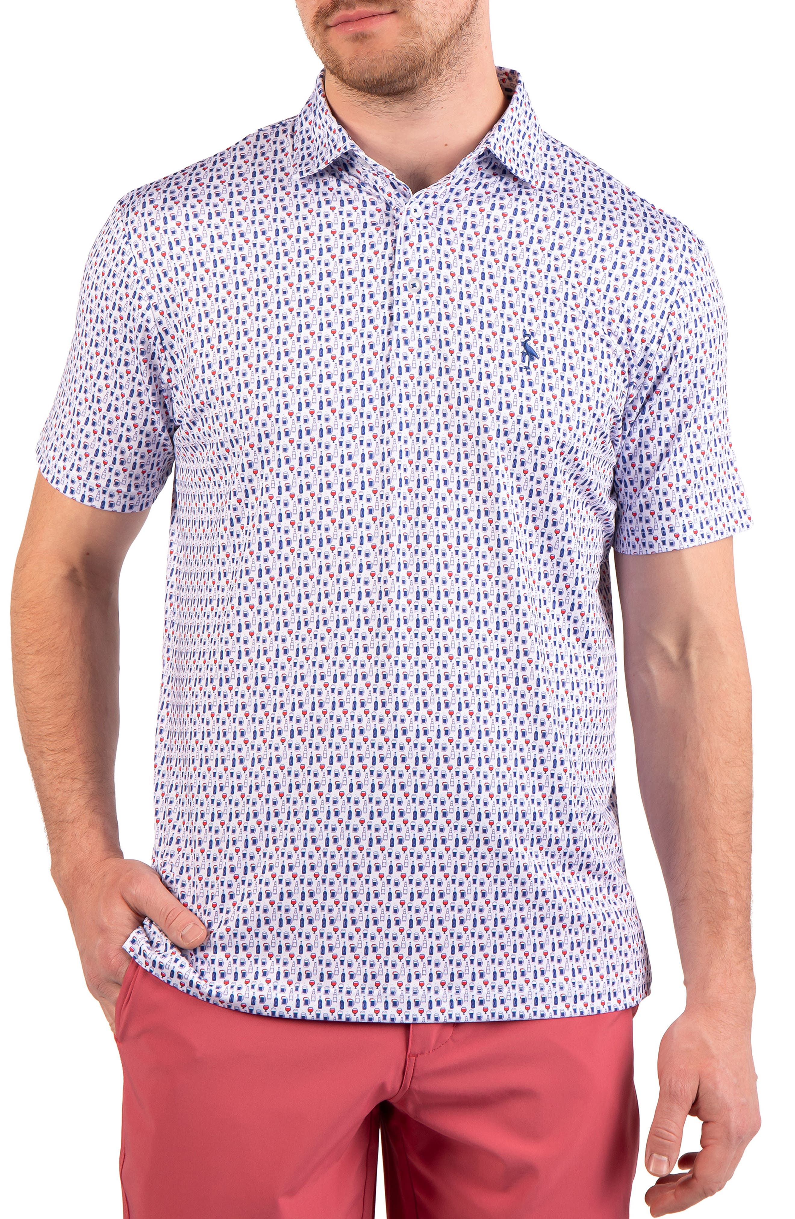 TailorByrd Bottoms Up Print Performance Polo
