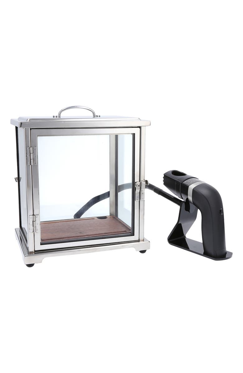 Fortessa Crafthouse Signature Collection The Smoking Box<sup>™</sup> & Handheld Smoker, Main, color, Silver/Clear