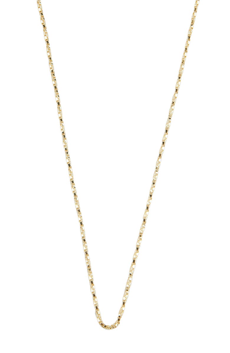 Argento Vivo Sterling Silver Box Chain Necklace, Main, color, Gold