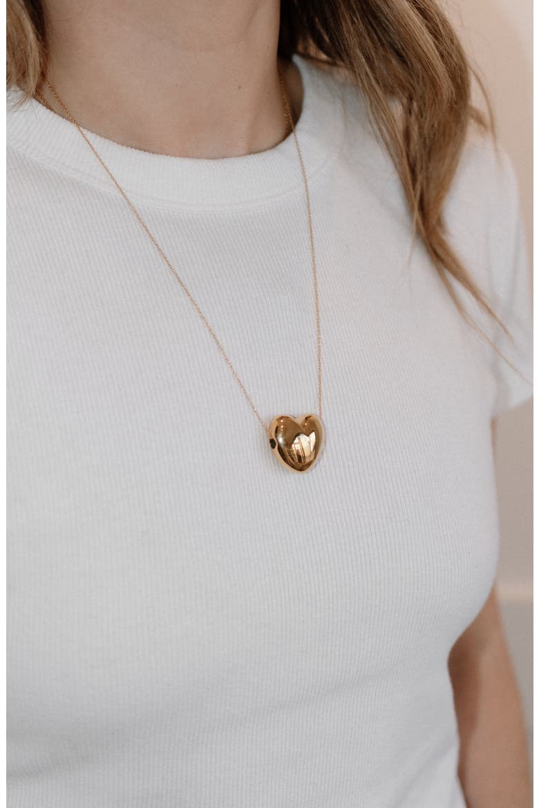 Heart Necklace, Alternate, color, Gold