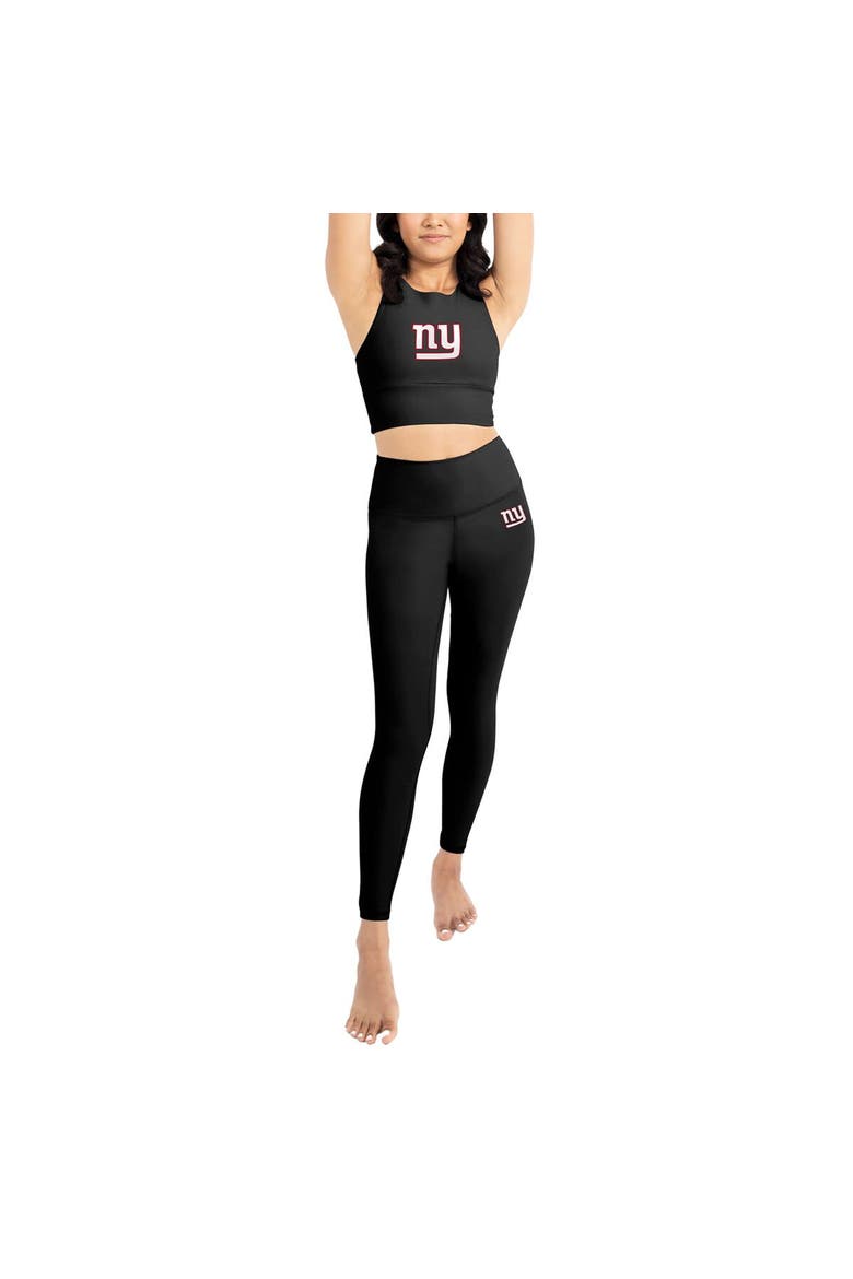 Women's Black New York Giants Leggings & Midi Bra Set, Main, color, Black