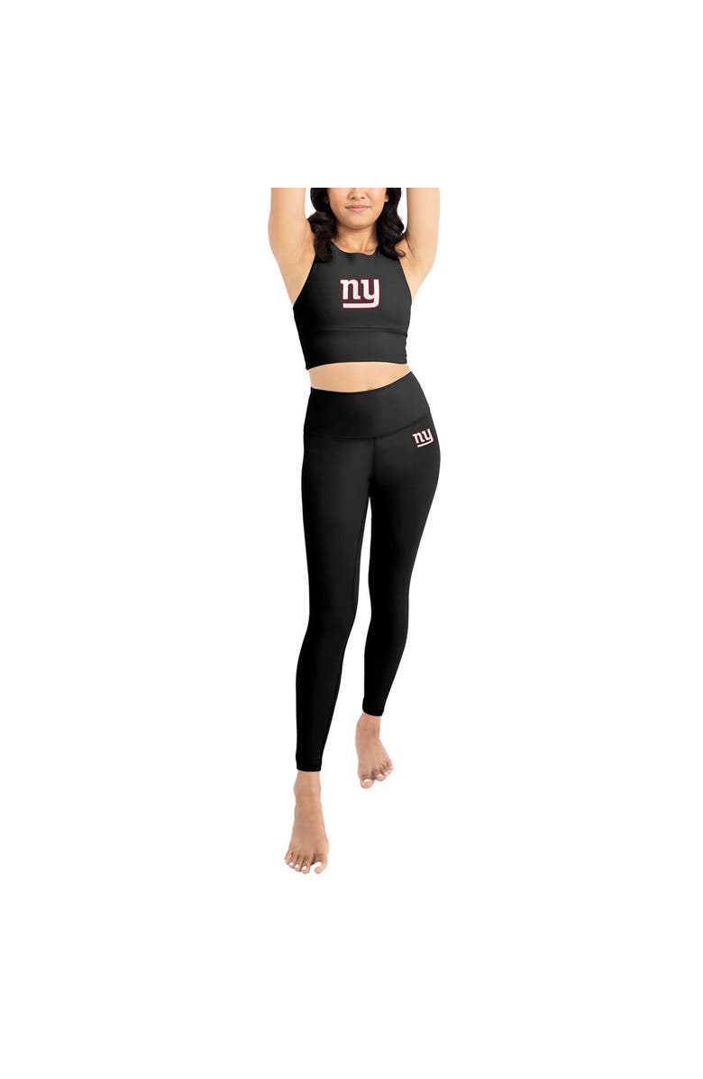 Kadi Brand Women's Black New York Giants Leggings & Midi Bra Set, Main, color, Black