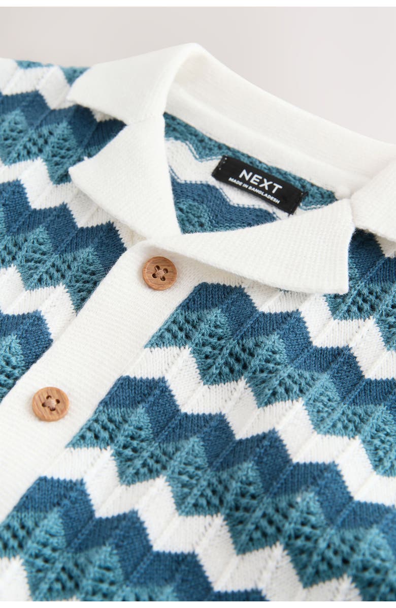 NEXT Kids' Zigzag Stripe Shirt, Alternate, color, Blue Multi