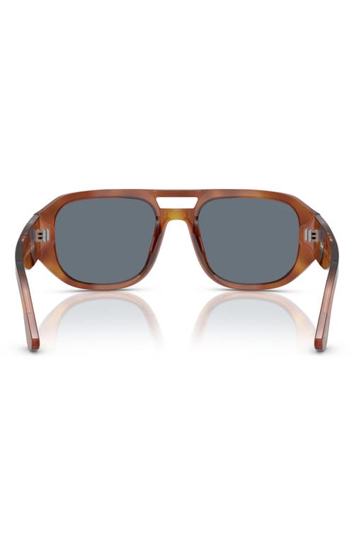 Persol 56mm Pilot Sunglasses In Terra Di Siena/light Blue