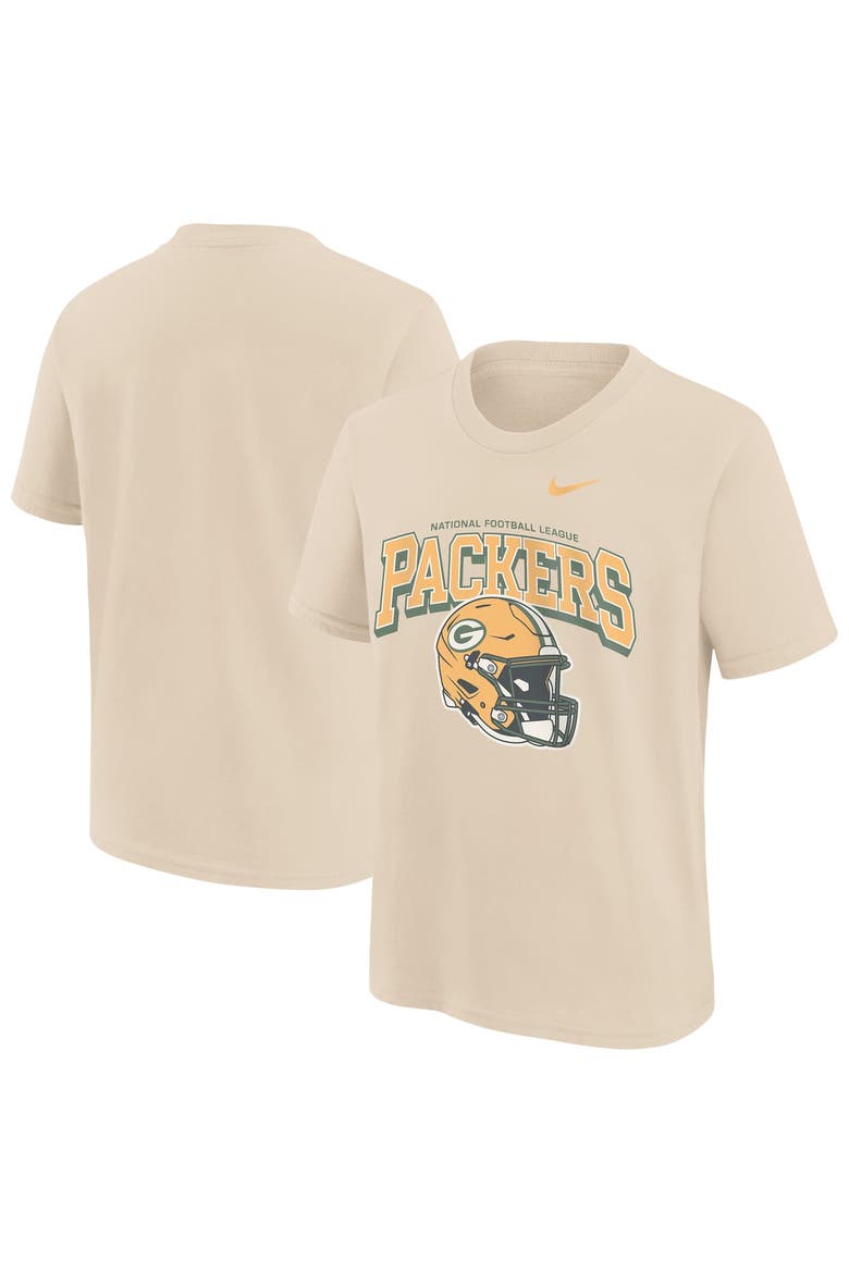 Youth Nike Natural Green Bay Packers Vintage Mod Easy Lane T-Shirt, Main, color, Natural