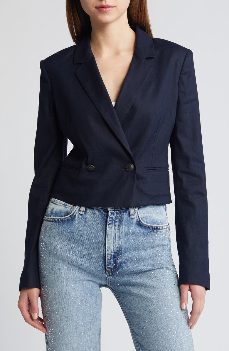 rag & bone Josie Linen Blend Blazer, Alternate, color,