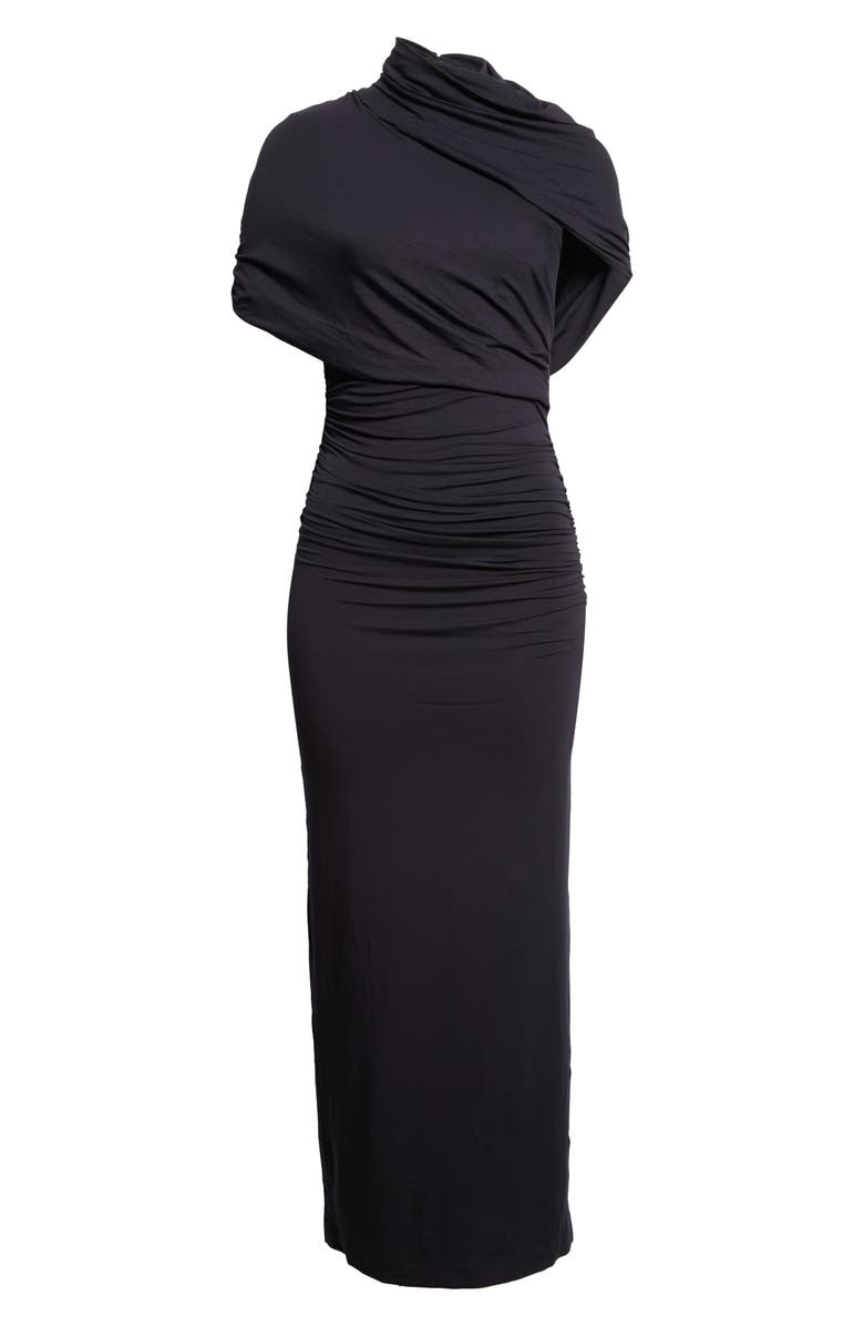 Reiss Azure Ruched Mock Neck Maxi Dress, Alternate, color, Dark Navy