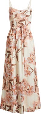 Parker Seamed Linen Blend Midi Sundress