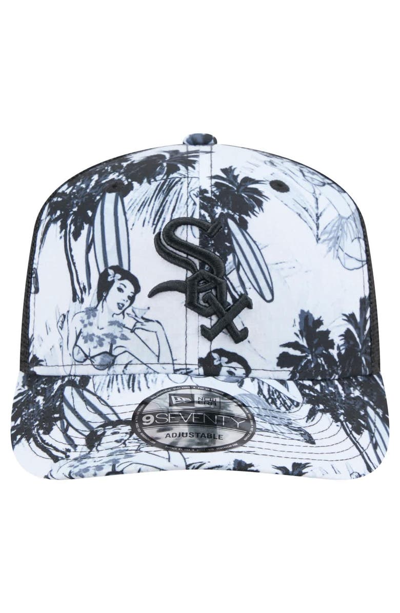 New Era Men's New Era Black Chicago White Sox Hula Trucker 9SEVENTY Adjustable Hat, Alternate, color, Black