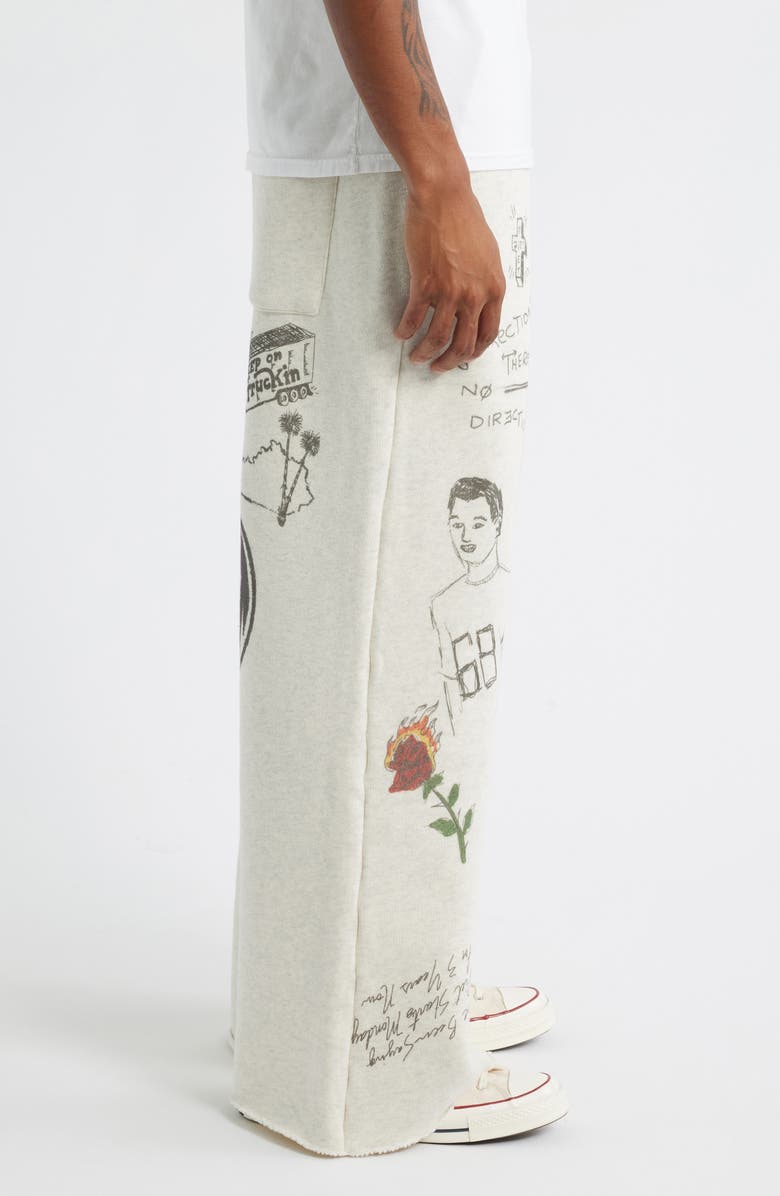 DIET STARTS MONDAY Doodle Wide Leg Sweatpants, Alternate, color, Heather Grey