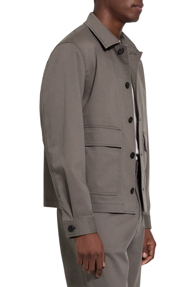Moonsoft Cotton Twill Button-Up Shirt Jacket, Alternate, color, MOREL