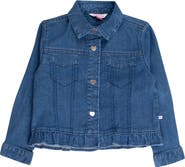 RuffleButts Kids' Ruffle Hem Denim Jacket