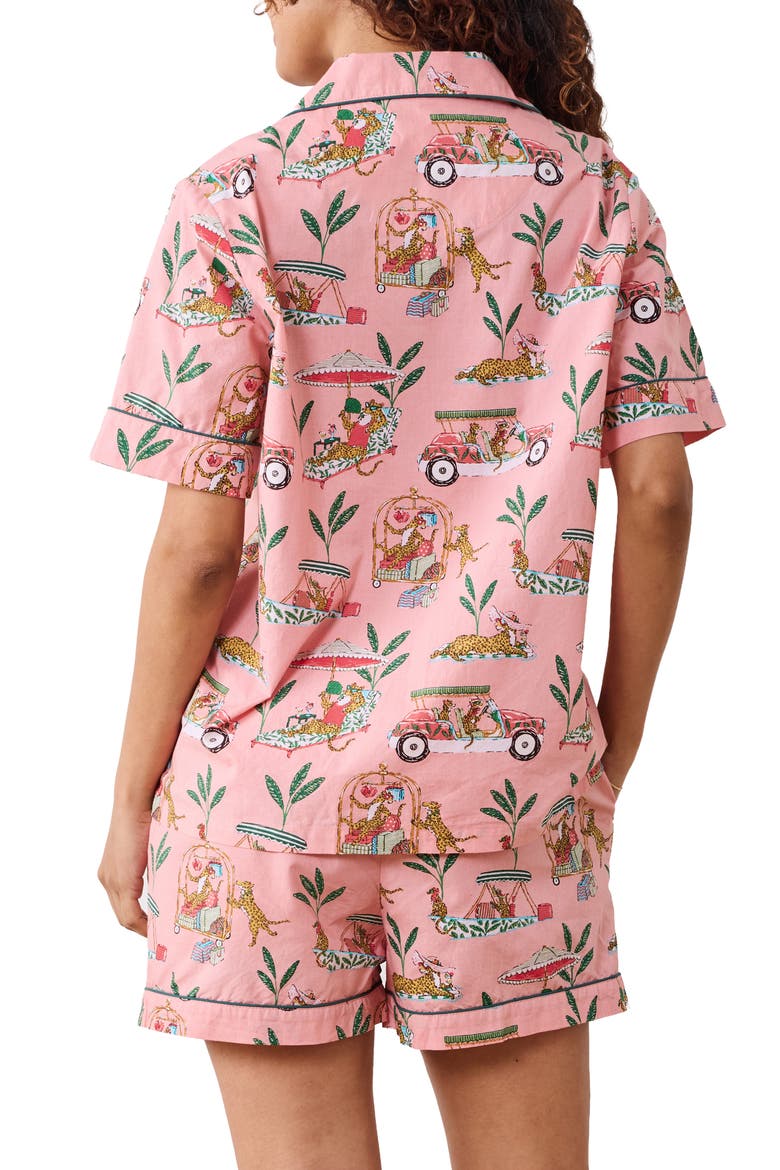 Short Organic Cotton Pajamas Set, Alternate, color, PEACH DAIQUIRI