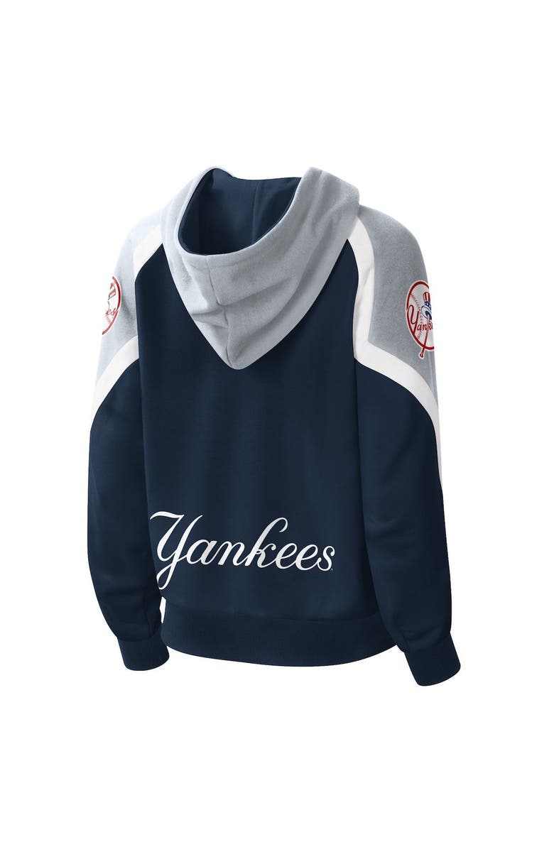 STARTER Women's Starter Navy/Gray New York Yankees Hail Mary Full-Zip Hoodie, Alternate, color, 