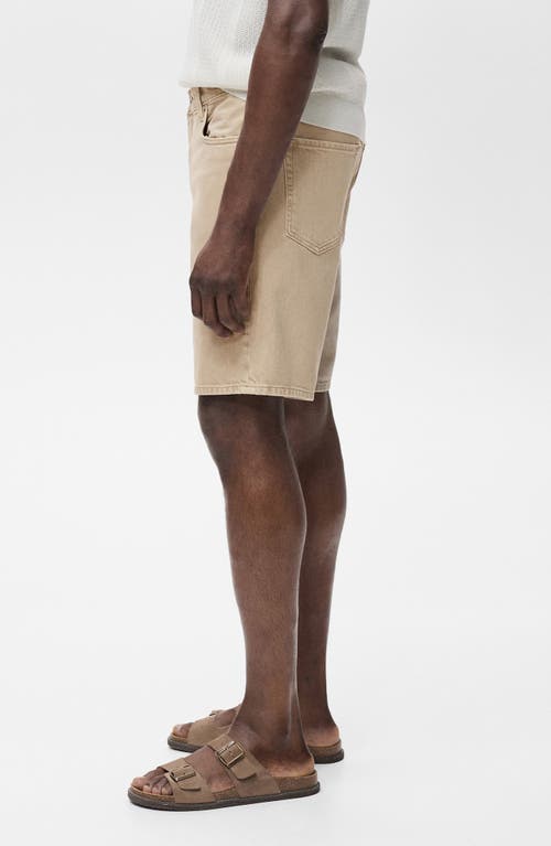 Mango Regular Fit Denim Shorts In Neutral