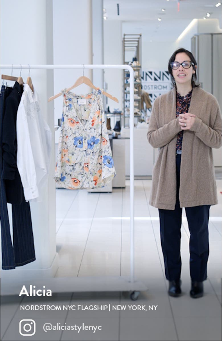 Jessie Floral Print Silk Sleeveless Top, sales video thumbnail