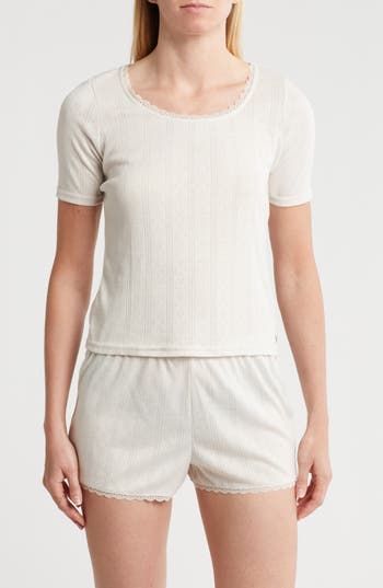 DANSKIN DANSKIN POINTELLE STRIPE PAJAMAS